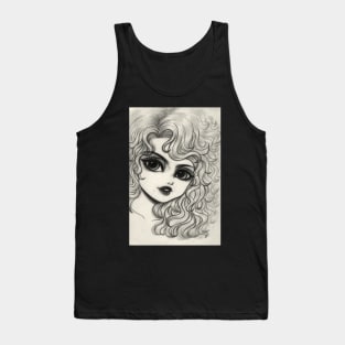 Portrait of a young curly hair girl Tank Top
